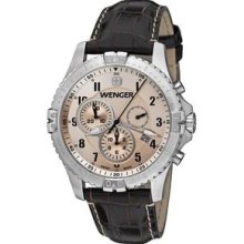 Wenger Men's Squadron Copper Dial Brown Leather Chrono Watch -