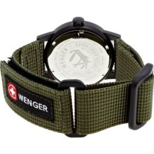 Wenger Mens Watch 70174 With Green Dial And Black Rubber Strap