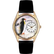 Whimsical Watches C-0140010 Whimsical Womens Penguin Black Leather Watch