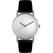 Whimsical Watches R0840009 Golf Lover Black Leather And Silvertone Photo Watch