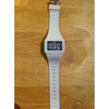 White M2-Silicone Digital/Analog Unisex Watch