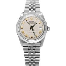 White roman dial rolex date just jubilee bracelet smooth bezel watch