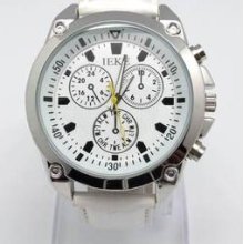 White Silver Fashion Analog Quartz Wrist Watches