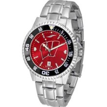 Wisconsin Badgers Competitor Red AnoChrome Steel Watch with Colored Bezel