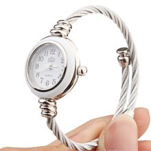 with Quartz Watch Metal Rope Watch Strap - White Face