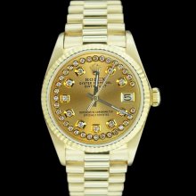 Women rolex president style watch diamond dial