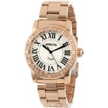 Women's Angel Rose Gold Tone Stainless Steel Case and Bracelet Silver Tone Dial