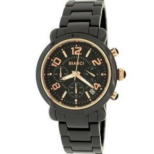 Women's Black Ceramic Watch With Chronograph & Sapphire Crystal B291-blk