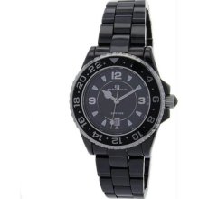 Women's Ceramic Case and Bracelet Black Dial Date Display