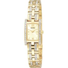 Women's Gold Tone Silhouette Eco-Drive Swarovski Crystals