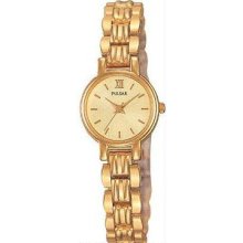 Women's Gold Tone Stainless Steel Champagne Dial Dress Watch