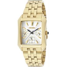 Women's Gold Tone Stainless Steel Case and Bracelet Silver Dial Day an