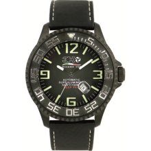 3H Men's 52MM Black PVD Automatic Black Dial Luminous Numbers