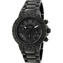 a line Women's Marina Chronograph Black Textured Dial Black Ion P ...