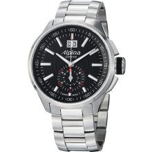 Alpina Men's 'Racing' Black Dial Stainless Steel Chronograph Watch