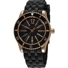 Azzaro Watches Men's Coastline Black Dial Black Rubber Rosegold AZ220