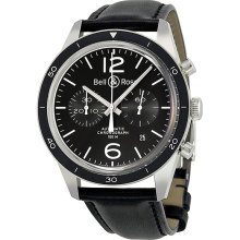 Bell and Ross Vintage Automatic Chronograph Black Dial Mens Watch BRG126-BL-BE/SCA