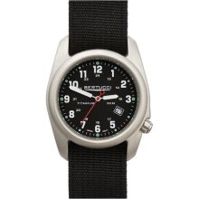 Bertucci A-2T Men's Watch - Titanium - Black Nylon Strap - Black Dial
