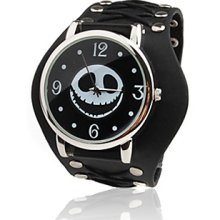 Black Leather Band Wrist Quartz Watch with Dismountable Case