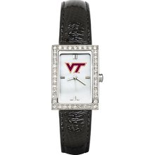 Black leather virginia tech university watch cz frame