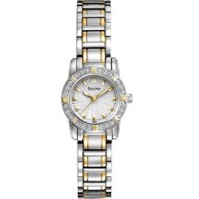 BULOVA 98R155, 16 Diamonds Women's Analog Steel Watch