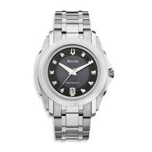 Bulova Men's Stainless Steel and Diamond Watch Men's