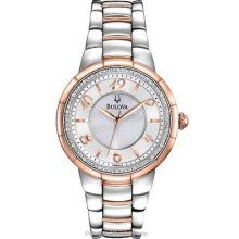 Bulova Rosedale Diamond Watch Mother of Pearl Stainless 98R162