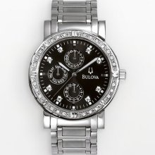 Bulova Stainless Steel Diamond Accent Watch