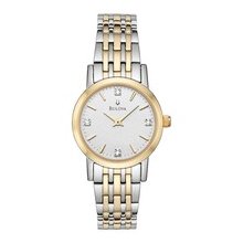 Bulova Women's Two Tone Watch With Diamond Accents