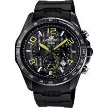 Casio EFR516PB-1A3 Men's Edifice Black Ion Plated Tachymeter Bezel Chr