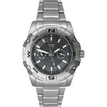 Casio Men's Black Dial Outgear Stainless Steel Bracelet Watch - Casio AMW350D-1A