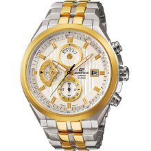 Casio Two Tone Edifice 46mm Quartz Chronograph Timepiece