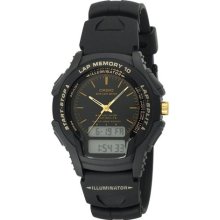 Casio WS300-1E Men's Ana-Digi Black Dial Rubber Strap Illuminator ...