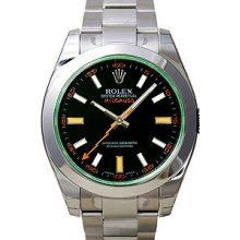 Certified Pre-Owned Rolex Green Crystal Milgauss Mens Watch 116400V