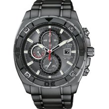 Citizen Eco-Drive Chronograph Black Stainless Steel Men's Watch CA0307-51H