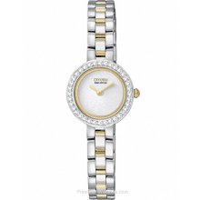 Citizen Eco-Drive Two-Tone Ladies Silhouette Crystal EX1084-55A