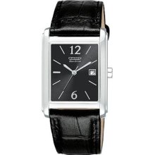 Citizen Men's Eco-Drive Stainless Steel Leather Watch #BW0170-08E