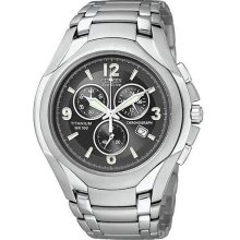 Citizen Men's Titanium Eco-Drive Black Dial Chronograph AT0940-50E