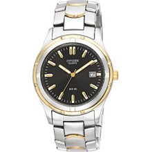 Citizen Men's Two-Tone Stainless Steel Watch with Black Dial Men's