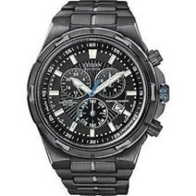 Citizen Watch, Mens Chronograph Eco-Drive Black Ion Plated Stainless S