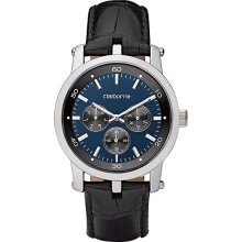 Claiborne Men's Black & Blue Multi-Function Watch