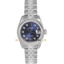 Datejust 179160 Steel Jubilee Smooth Bezel Blue Diamond Dial