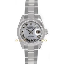 Datejust 179160 Steel Oyster Band Smooth Bezel MOP Roman Dial