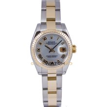 Datejust 179173 Steel Gold Oyster Band Bezel MOP Roman Dial