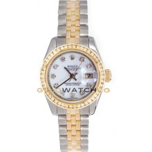 Datejust 179173 Steel Gold Jubilee White Diamond Dial & Bezel