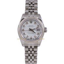 Datejust 179174 Steel Jubilee Fluted Bezel White Diamond Dial