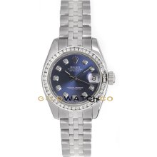 Datejust 179174 Steel Jubilee Band Blue Diamond Dial & Bezel