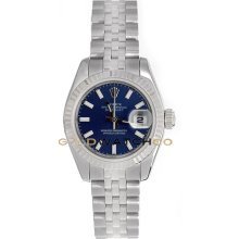 Datejust 179174 Steel Jubilee Band Fluted Bezel Blue Dial