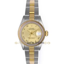 Datejust 69173 Steel Gold Oyster Band Fluted Bezel Champ Dial