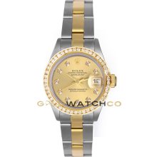 Datejust 69173 Steel Gold Oyster Champagne Diamond Dial & Bezel